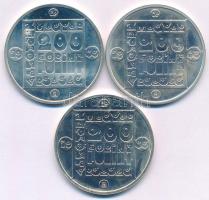 1985. 200Ft Ag (3xklf) "Természetvédelem - Mocsári Teknős, Vadmacska, Vidra" T:AU Adamo EM...