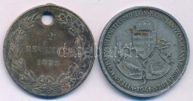 1873. "Hadiérem" bronz kitüntetés mellszalag és fül nélkül, lyukasztva + 1941. "Délvi...