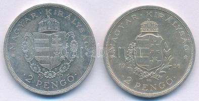 1935. 2P Ag "Rákóczi" + 1936. 2P Ag "Liszt" T:AU halvány patina 
Adamo P7.2, P7...