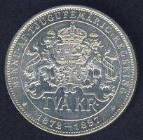 Svédország 1897. 2K Ag II.Oszkár "Ezüst jubileum" T:2+