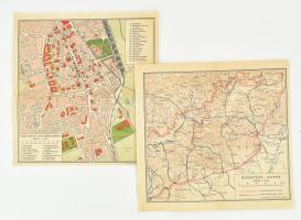 1939 Kassa törvhat. jogú város térképe, 1:14.000, tervezte: Bodnár Gyula, 22x21 cm. + Budapest - Kassa, 1:750.000, 1:14.000, tervezte: Bodnár Gyula, 20x22 cm.