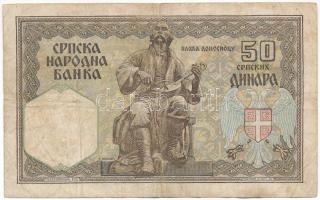 Szerbia / Német megszállás 1941. 50D T:F
Serbia / German Occupation 1941. 50 Dinara C:F
Krause P#2...