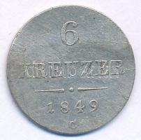 Ausztria 1849C 6kr Ag T:VF,F hajlott lemez Austria 1849C 6 Kreuzer Ag C:VF,F bent coin Krause KM#2200