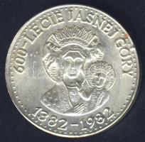Lengyelország 1982. "600 éves a Jasna Góra-i pálos kolostor - II. János Pál pápa" ezüstözött ffém emlékérem T:2