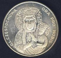 Lengyelország DN "Częstochowai Fekete Madonna - II. János Pál pápa" ezüstözött ffém emlékérem T:BU