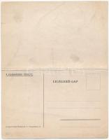 A Világháború Térképe. Lengyel Lipót műintézet kiadása. 2-részes kihajtható képeslap / WWI military,...