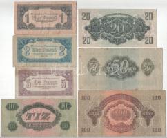 1944. 1P-100P (7xklf) "A Vöröshadsereg Parancsnoksága" T:F folt, közte a 20P AU!