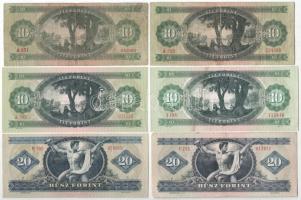 1960-1975. 10Ft (4xklf) + 1962-1975. 20Ft (2xklf) T:XF-VG közte szép papír