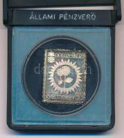 1979. Nemzetközi Gyermekév jelzett Ag bélyegérem eredeti, sérült ÁPV tokban (~3,30g/0.835/27x22mm) T:PP patina, ujjlenyomat