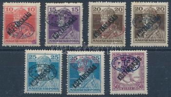 Debrecen I. 1919 7 klf Károly-Zita/Köztársaság bélyeg Bodor vizsgálójellel (51.000)