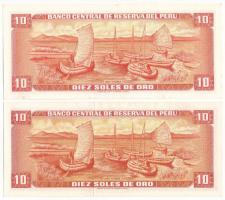 Peru 1968-1970. 10S (2xklf) T:UNC,AU
Peru 1968-1970. 10 Soles de Oro (2xdiff) C:UNC,AU