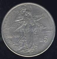 Olaszország 1911. 5L "A királyság 50. évfordulója" régi hamisítvány T:2
