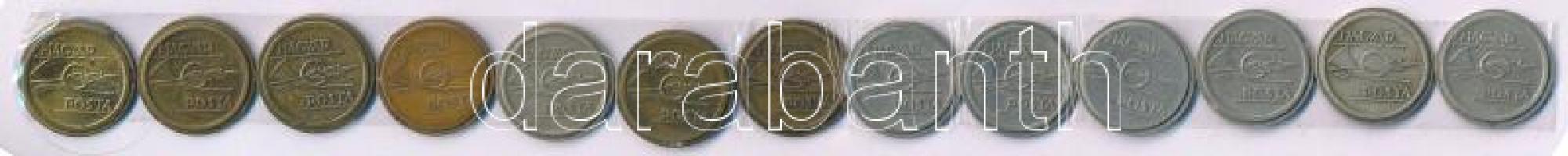 DN "Telefonérme / Magyar Posta (Tantusz)" (13db/2xklf) Cu-Ni és sárgaréz telefonérme T:XF,...