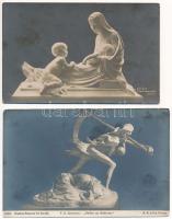 SZOBROK - 21 db régi képeslap / SCULPTURES - 21 pre-1945 postcards