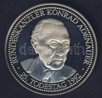 Németország 1992. "Konrad Adenauer halálának 25. évfordulója" ffém emlékérem T:PP