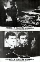 cca ,,A puszták angyala" című szovjet bűnügyi film jelenetei és szereplői, 15 db vintage produkciós filmfotó (vitrinfotó, lobbyfotó) ezüst zselatinos fotópapíron, a használatból eredő (esetleges) kisebb hibákkal, 18x24 cm