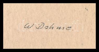 W. Dahme jelzéssel: Lovasok. Nyomat, papír, jelzett a nyomaton. Paszpartuban. 10×13 cm