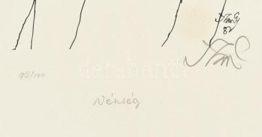 Szász Endre (1926-2003): Vénség. Szitanyomat, papír, jelzett, számozott (92/100), hátoldalán General...