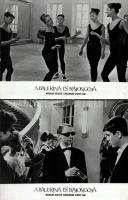 cca 1968 ,,A balerina és rajongója" című szovjet film jelenetei és szereplői, 17 db vintage produkciós filmfotó (vitrinfotó, lobbyfotó) ezüst zselatinos fotópapíron, a használatból eredő (esetleges) kisebb hibákkal, + hozzáadva egy szöveges kisplakát, 18x24 cm