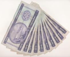 1975. 500Ft (10x) mind különféle sorozatszámmal "E 392 - E 468" között, sorkövető sorozats...