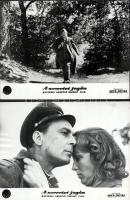 cca 1965 ,,A szeretet jogán" című szovjet film jelenetei és szereplői, 11 db vintage produkciós filmfotó (vitrinfotó, lobbyfotó) ezüst zselatinos fotópapíron, a használatból eredő (esetleges) kisebb hibákkal, 18x24 cm