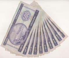 1975. 500Ft (10x) mind különféle sorozatszámmal "E 473 - E 534" között, részben sorkövető ...