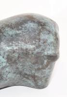 Ismeretlen szobrász: Art deco bölény. Antikolt bronz, hibátlan, 22x16,5 cm