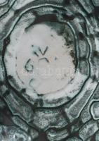 Gorka Iparművészeti Vállalatos kosfejes kínáló, repesztett mázas, jelzett, hibátlan m:17,5 cm