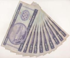 1975. 500Ft (10x) mind különféle sorozatszámmal "E 536 - E 672" között T:F,VG 
Adamo F41