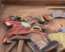 2 db Hummel jellegű kerámia fali dísz. Jelzés nélkül, kézzel festett, kis kopással 12x16 cm, 11x11 c...