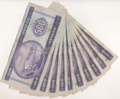 1975. 500Ft (10x) mind különféle sorozatszámmal "E 585 - E 853" között T:F,VG 
Adamo F41