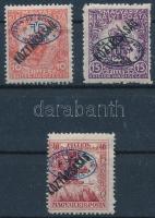 Debrecen I. 1919 3 klf Hadisegély/Köztársaság bélyeg Bodor vizsgálójellel (29.000)