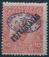 Debrecen I. 1919 Hadisegély/Köztársaság 10f Bodor vizsgálójellel (12.000)