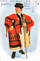 1939 Juhász, magyar folklór művészlap / Schäfer / Shepherd, Hungarian folklore art postcard (EK)