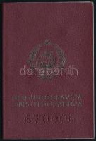 1989 Jugoszláv útlevél, a budapesti jugoszláv nagykövetség által magyar személy részére kiállítva, vízumokkal