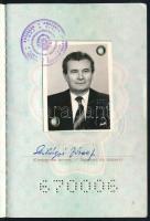 1989 Jugoszláv útlevél, a budapesti jugoszláv nagykövetség által magyar személy részére kiállítva, v...