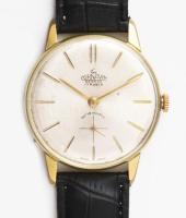 Cornavin Geneve 17 köves karóra, másodperc segédkörrel, bőr szíjjal, mechanikus, működik, kopással, számlap d: 30 mm