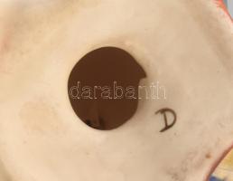 Hummel/Goebel trombitás angyalka, kézzel festett fajansz, jelzett, hibátlan, m: 7 cm