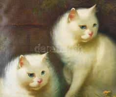 Boleradszky Benő (1885-1957): Macskák. Olaj, vászon, sérült. 60x80 cm