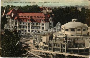 1912 Pöstyén, Piestany; Thermia szálló és Irma fürdő. Lampl Gyula kiadása / hotel and spa (EB)