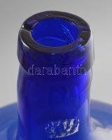 Antik kéken színezett borospalack. cca 1900, Parád, minimális kopottsággal, m: 40 cm