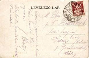 Pöstyén, Pistany, Piestany; Zenepavilon, lövölde és szélmotor (szélmalom). Gipsz H. 6175. / Musikpav...