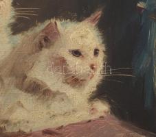 Boleradszky Benő (1885-1957): Cicák. Olaj, karton, jelezve jobbra fent. Dekoratív fakeretben. 24,5x3...