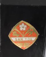 Kínai faragott parafakép, címkével jelzett, m: 11 cm