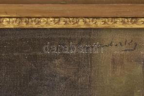 Boleradszky Benő (1885-1957): Macska kiscicával. Olaj, vászon, jelezve jobbra fent. Dekoratív, kissé...