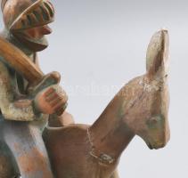 cca 1930, Kőműves Kerámia: Sancho Panza. Jelzett, javított, 17x22 cm