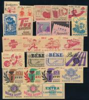50 db gyufacímke az 1940-es, 50-es évekből, közte ritka MASZOVLET