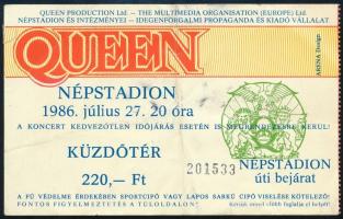 1986 Népstadion belépőjegy a Queen koncertre