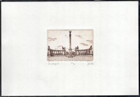 Sánta István (1957-): Budapest, 5 db rézkarc, papír, jelzett, számozott, hátoldalon a művész pecsétj...