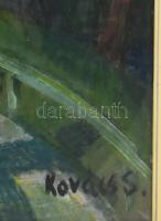 Kovács Sándor (1914-?): Dömsöd. Olaj, farost, jelezve jobbra lent. Hátoldalán Képcsarnok Vállalat cí...